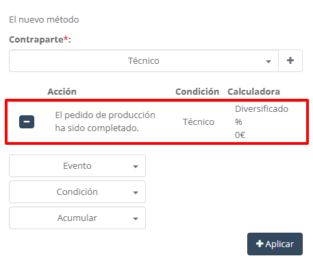 Calculación de salarios por pedidos de producción