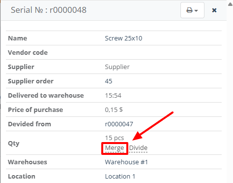 Return Separated Products to the Original Batch