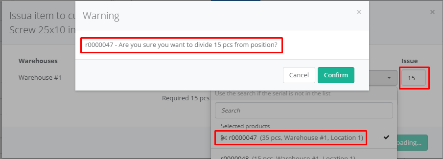 Issuing Products from a Batch