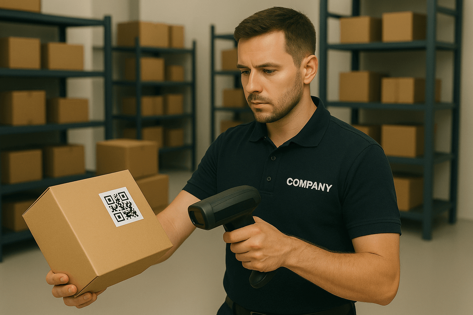 A WMS screen showing successful verification of received goods against a purchase order.